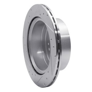 Kia Sorento Brake Rotor (1) - Rear Right - R1 Concepts - Drilled & Slotted - Silver - `03-`06